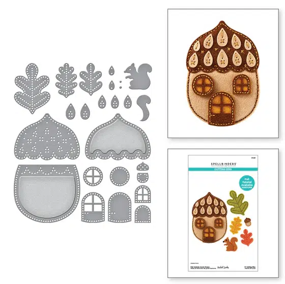 Spellbinders - Felt Autumn Acorn House Etched Dies