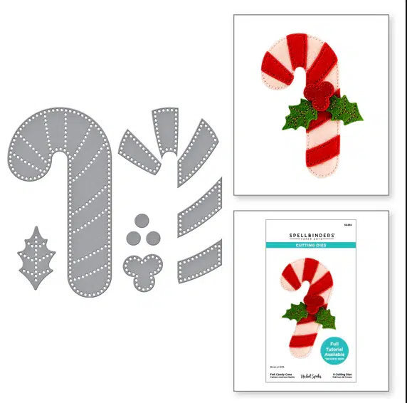 Spellbinders - Felt Candy Cane Etched Dies