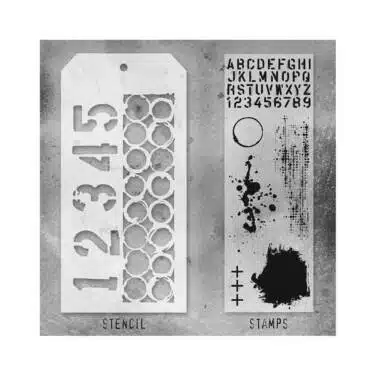 Tim Holtz Mixed-Media Stamps & Stencil - Set #22