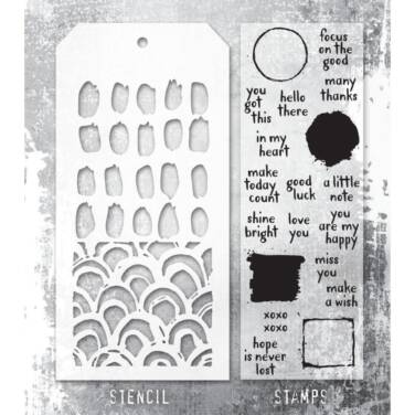 Tim Holtz Mixed-Media Stamps & Stencil - Note Quotes