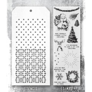 Tim Holtz Mixed-Media Stamps & Stencil - Darling Christmas