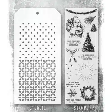 Tim Holtz Mixed-Media Stamps & Stencil - Darling Christmas