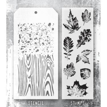 Tim Holtz Mixed-Media Stamps & Stencil - Leaf Prints