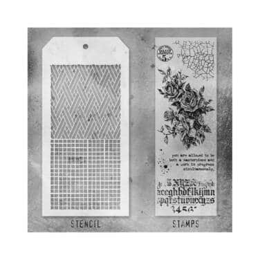 Tim Holtz Mixed-Media Stamps & Stencil - Set #19
