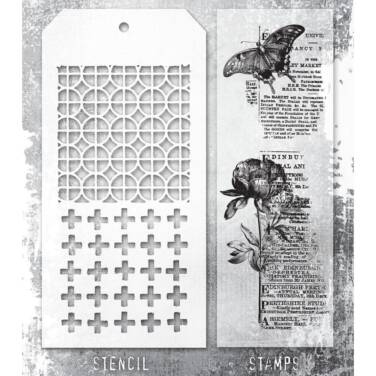 Tim Holtz Mixed-Media Stamps & Stencil - Set #60