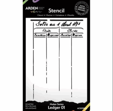 Arden Creative Studio Maker Series 4x6 Inch Stencil Ledger 01