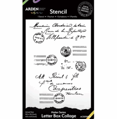 Arden Creative Studio Maker Series 4x6 Inch Stencil Letter Box Collage